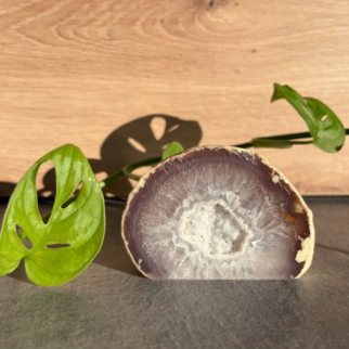 Agaat standvlak, agaat werkt aardend, stabiliserend en beschermend. De steen werkt kalmerend, laat je veilig voelen en zorgt voor zowel geestelijke balans.